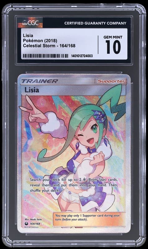 2018 Pokemon Sun And Moon Celestial Storm Lisia #164 CGC 10 Gem Mint Full Art