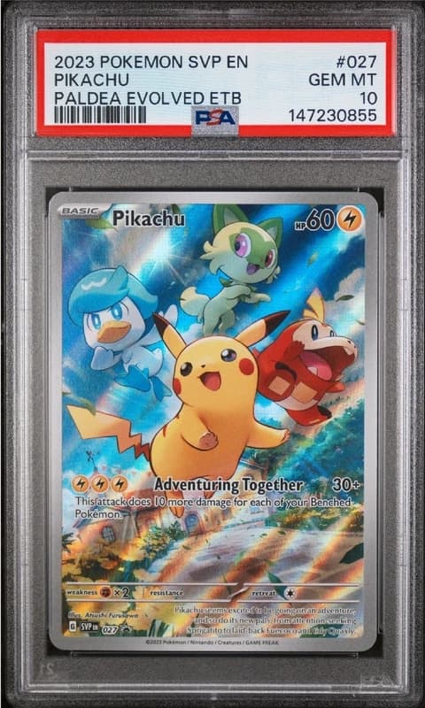 2023 POKEMON SVP EN-SV BLACK STAR PROMO #027 PIKACHU PSA 10