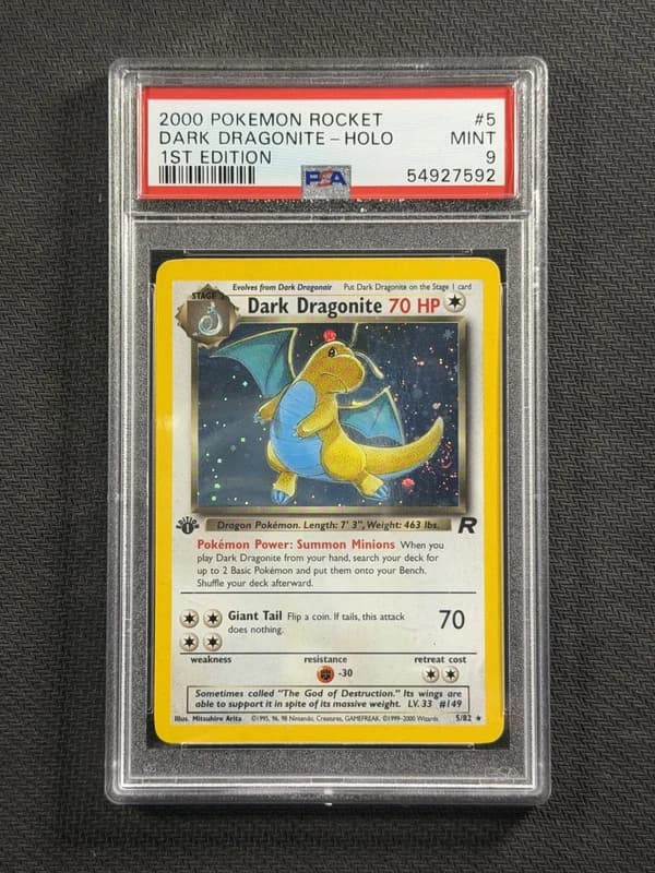 Pokemon Cards PSA 9 Dark Dragonite Holo 1st Edition Team Rocket 2000 5/82