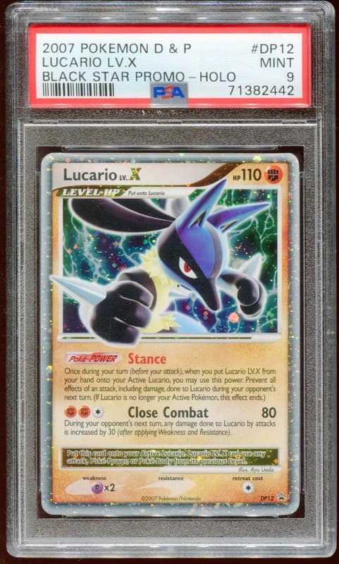 2007 POKEMON DIAMOND & PEARL LUCARIO LV.X DP12 RARE PROMO HOLO PSA 9 E11