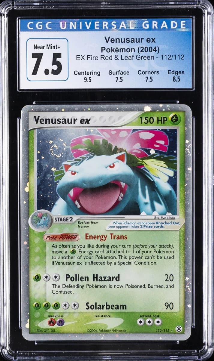 2004 POKEMON EX FIRE RED & LEAF GREEN #112 VENUSAUR EX CGC 7.5