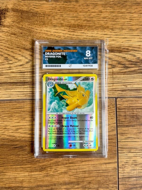 2008 Pokemon D&P Dragonite Reverse Holo Foil Legends Awakened #2 ACE 8 *POP 1*