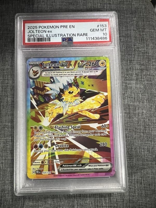 2025 Pokemon PRE EN SIR #153 Jolteon Ex PSA 10 GEM MINT