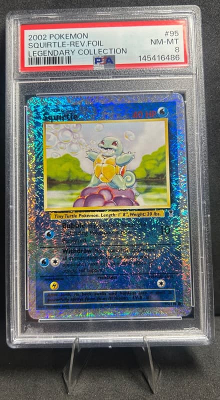 2002 POKEMON LEGENDARY COLLECTION 95/110 SQUIRTLE REVERSE FOIL PSA 8