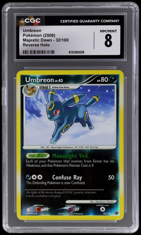 2008 Pokemon Diamond And Pearl Majestic Dawn Umbreon #32 CGC 8 Reverse Holo