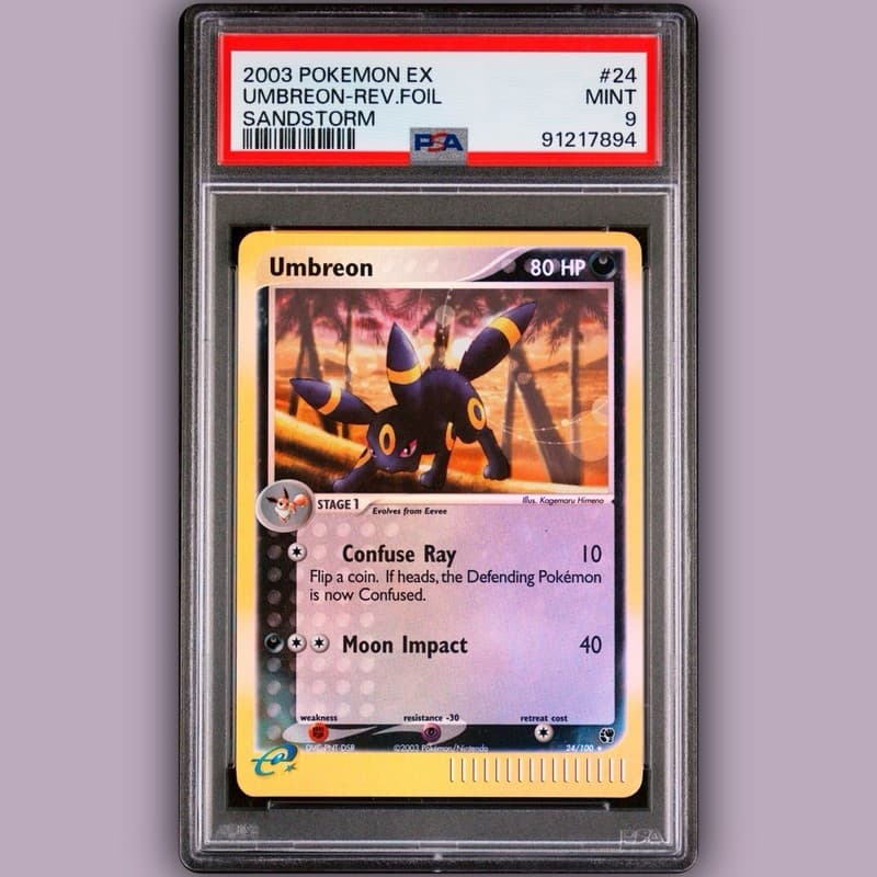 2003 POKEMON EX SANDSTORM #24 UMBREON-REVERSE FOIL PSA 9 👀  POP 127🔥