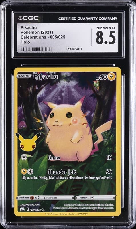 2021 POKEMON CELEBRATIONS HOLO #5 PIKACHU CGC 8.5