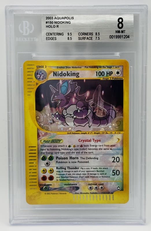 BGS 8  Nidoking Holo 150/147 Aquapolis Pokemon