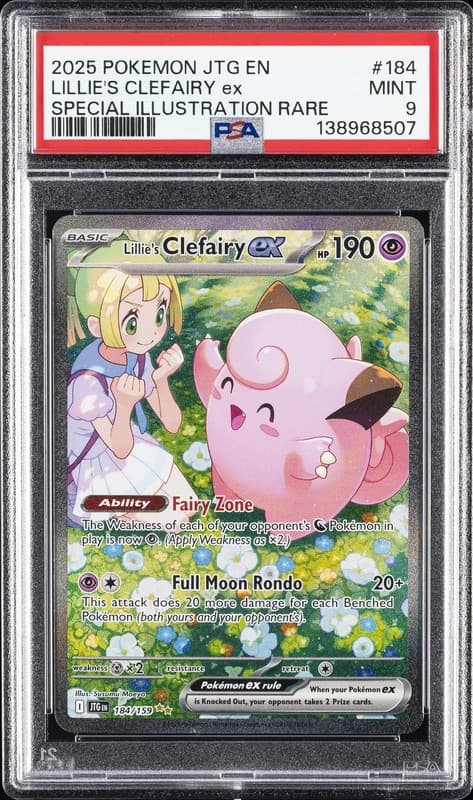 2025 POKEMON JTG EN-JOURNEY TOGETHER #184 LILLIE'S CLEFAIRY EX PSA 9