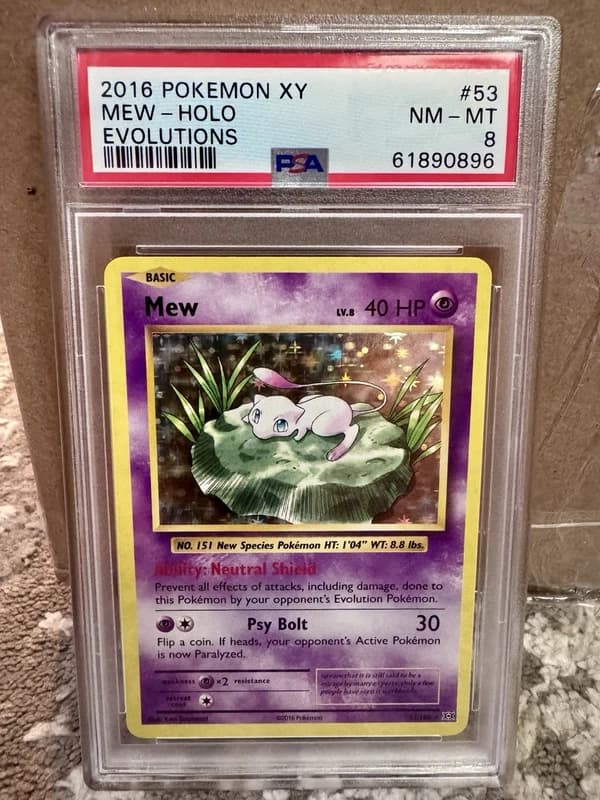 2016 Pokemon XY Evolutions Mew Holo #53 Holo PSA 8