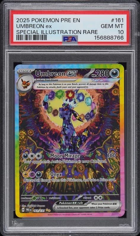 2025 Pokemon Prismatic Evolutions Umbreon Ex #161 PSA 10 Special Illust Rare