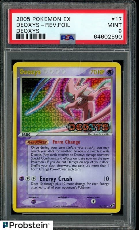 2005 Pokemon Ex Deoxys #17/107 Deoxys [Attack] Reverse Holo Foil PSA 9 POP 121