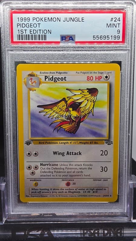 1999 POKEMON JUNGLE #24 PIDGEOT 1ST EDITION NON HOLO RARE PSA 9 MINT