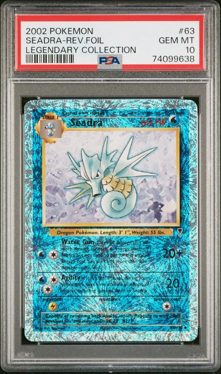 Pokemon Seadra 63/110 Reverse Holo Legendary Collection PSA 10