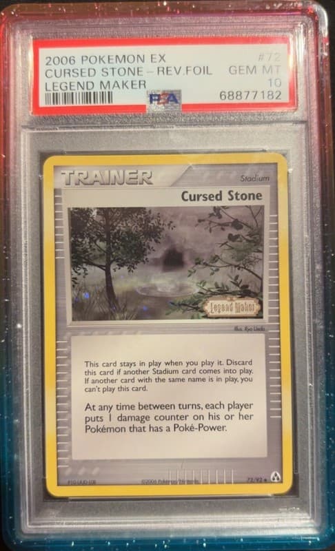 2006 Cursed Stone 72/92 EX Legend Maker Rev Holo PSA 10 Eng POP 18