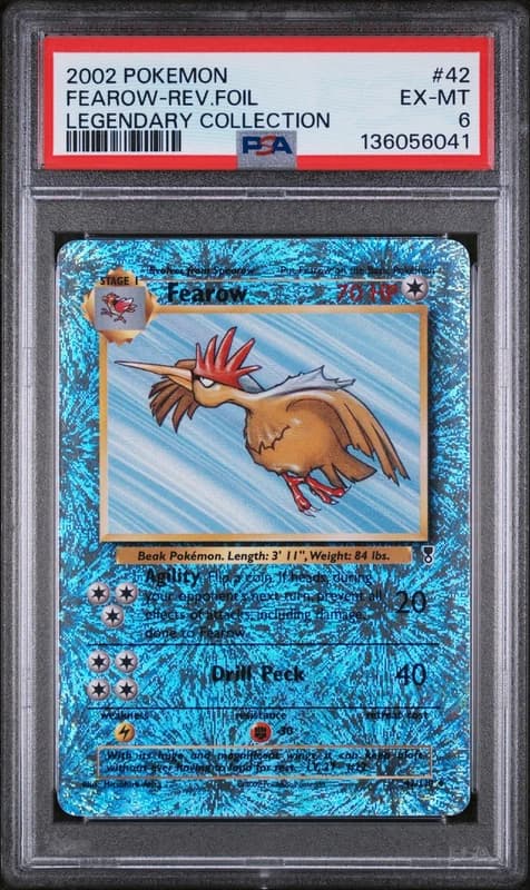 2002 POKEMON LEGEND COLL #42 FEAROW-REVERSE FOIL PSA 6