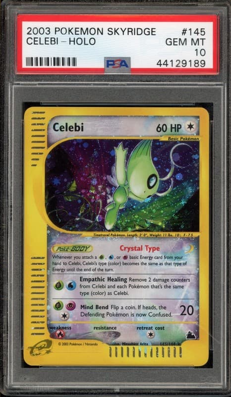 Pokemon Celebi Skyridge Crystal Holo Secret Rare #145 PSA 10 Gem Mint