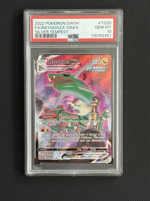 PSA 10 Rayquaza VMAX TG20/TG30 Silver Tempest Trainer Gallery Pokemon GEM MINT