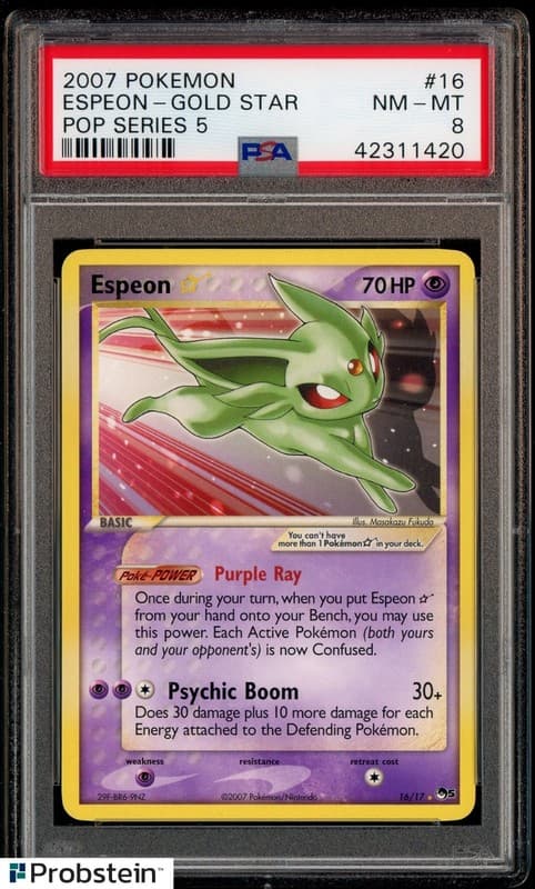 2007 Pokemon POP Series 5 #16 Espeon Gold Star PSA 8 NM-MT