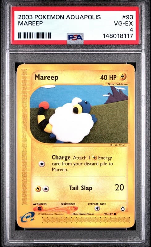 2003 POKEMON AQUAPOLIS #93 MAREEP PSA 4