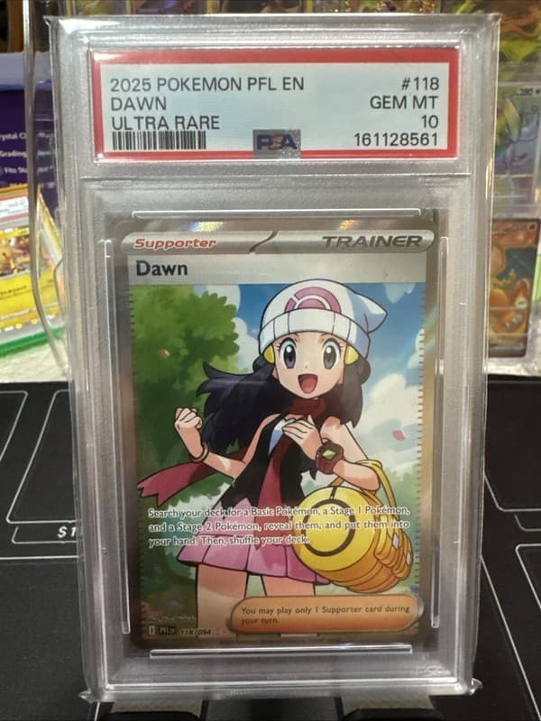Dawn PSA 10 #118 2025 POKEMON PFL EN-PHANTASMAL FLAMES ULTRA RARE #118 Pokemon