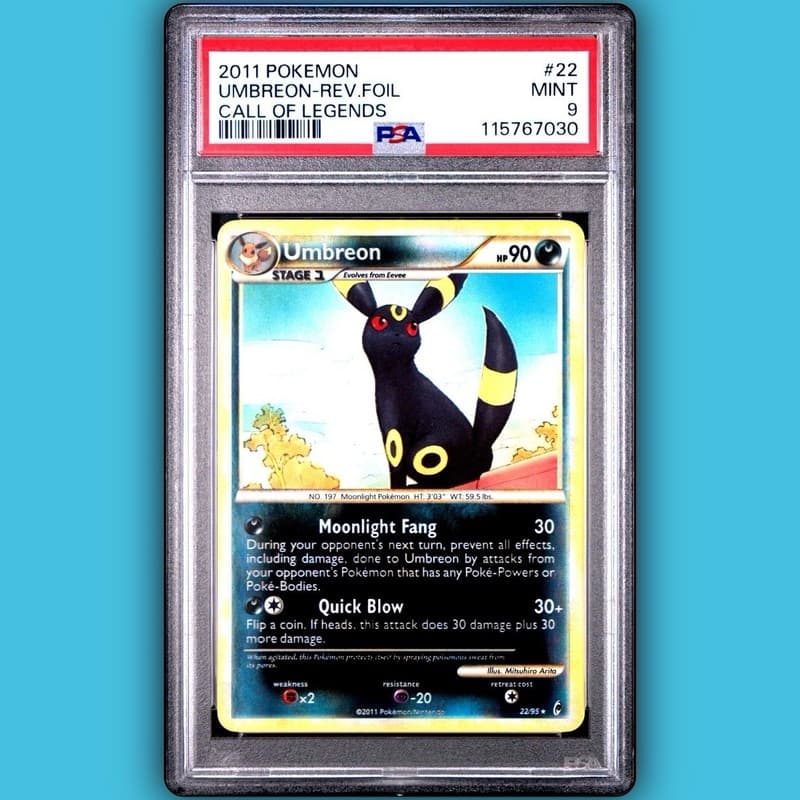 2011 POKEMON CALL OF LEGENDS UMBREON #22 REVERSE FOIL PSA 9 MINT 🔥 POP 71 🔥
