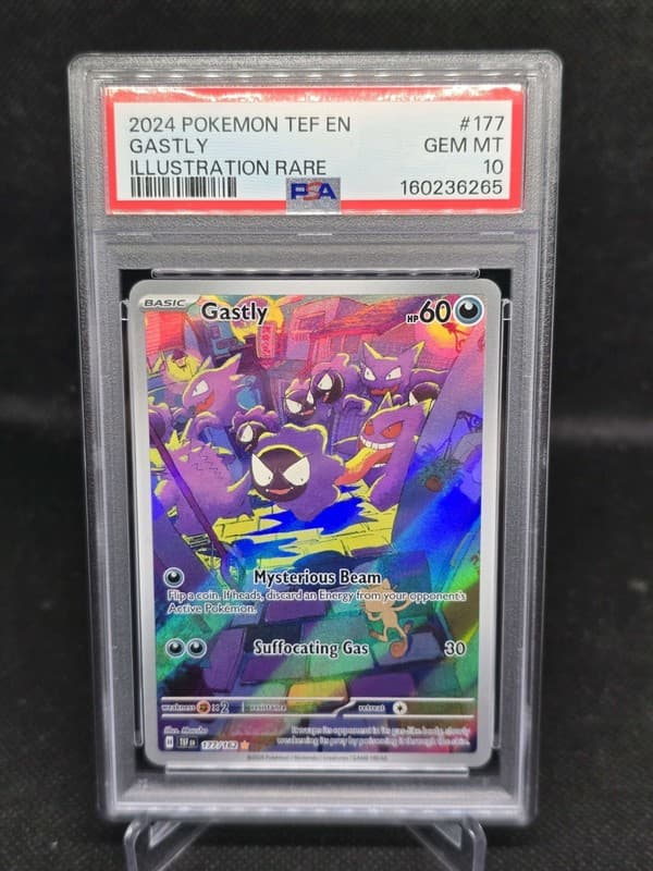 2024 Pokemon Temporal Forces Gastly 177/162 Illustration Rare PSA 10 Gem Mint