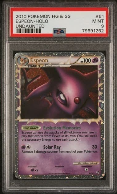 PSA 9 Espeon - 81/90 - Undaunted - Pokemon - Read Description