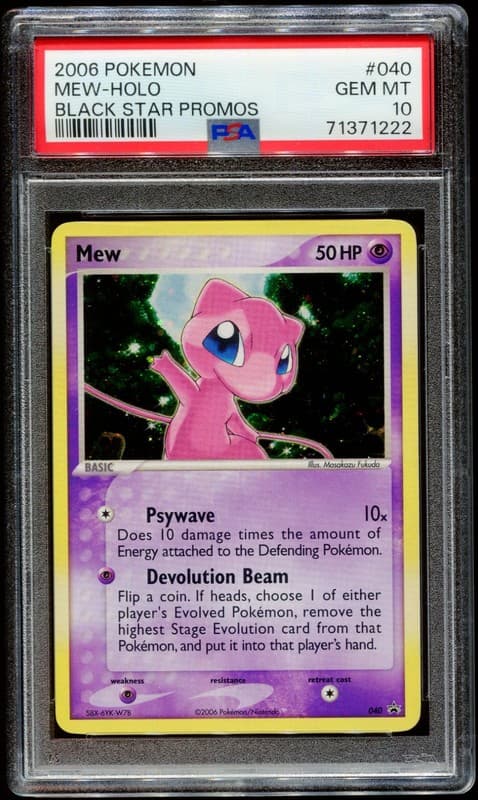2006 POKEMON EX TRAINER'S CHALLENGE MEW #040 BLACK STAR PROMO HOLO PSA 10
