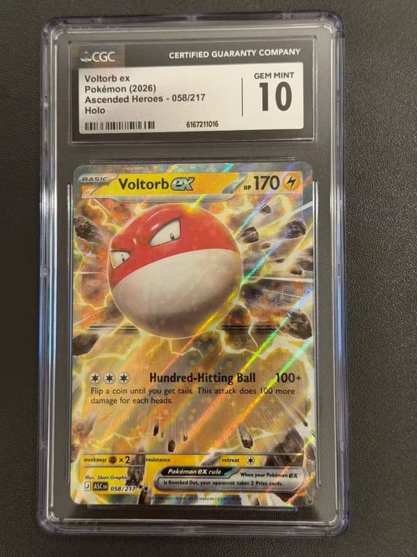Pokemon CGC 10 GEM MINT 2026 ENGLISH 058 Voltorb ex