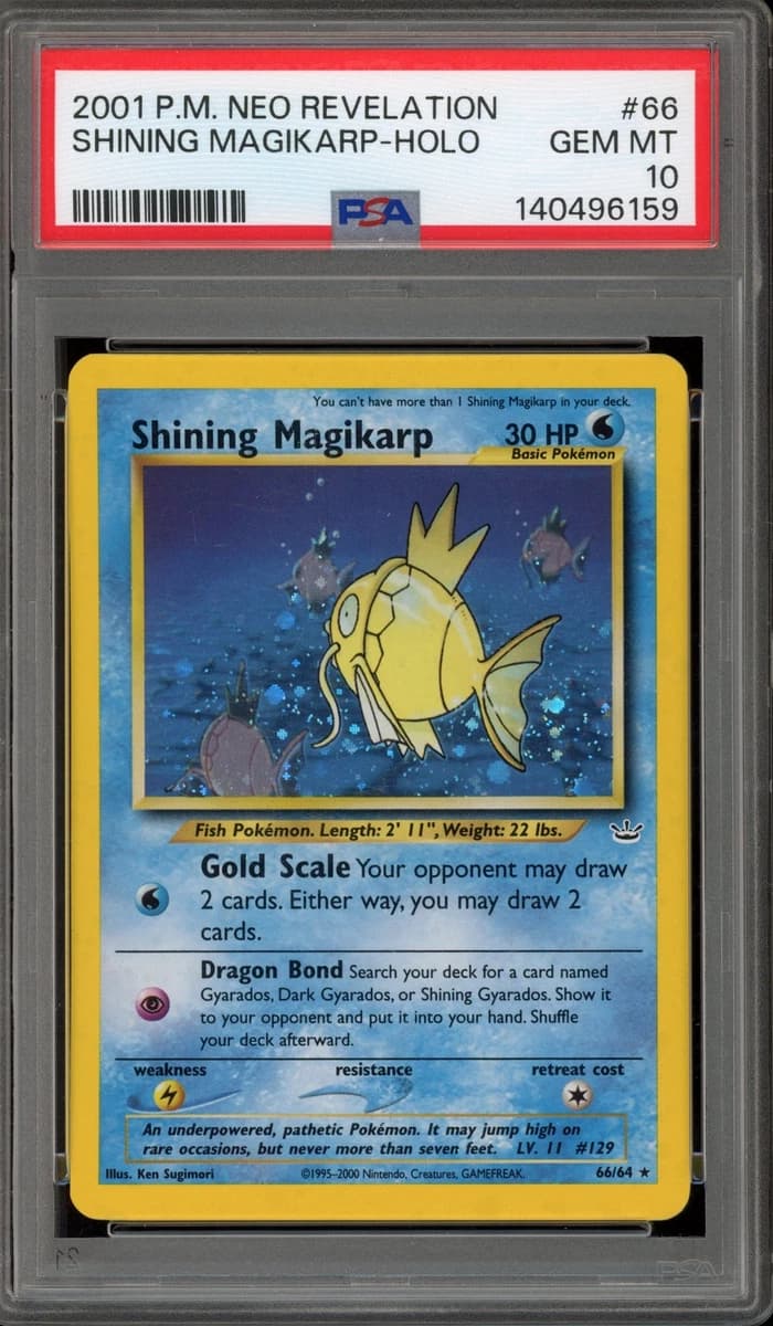 Pokemon Shining Magikarp Neo Revelation Unlimited Holo Secret Rare #66 PSA 10