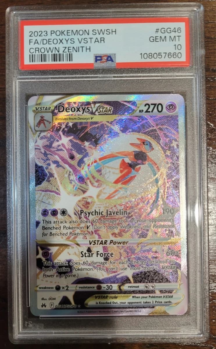 Deoxys VSTAR GG46/GG70 SWSH: Crown Zenith: Galarian Gallery Holo PSA 10