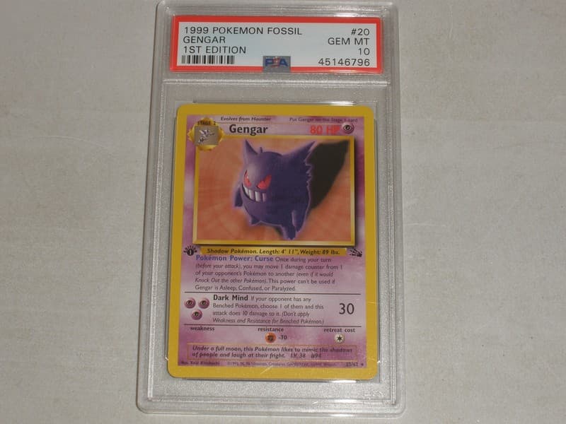 1999 Pokemon Fossil 1st Edition #20 Gengar PSA 10 GEM MINT