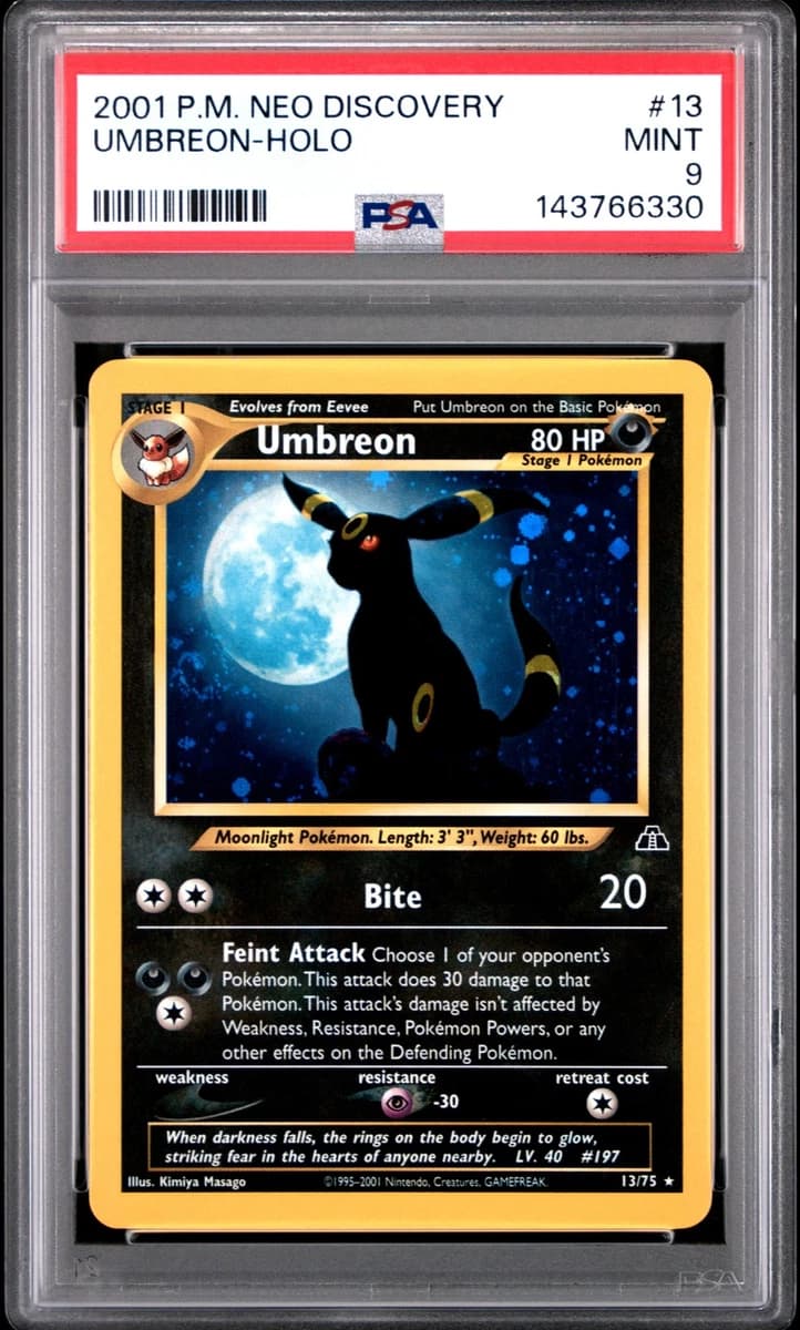 2001 POKEMON NEO DISCOVERY #13 UMBREON-HOLO PSA 9