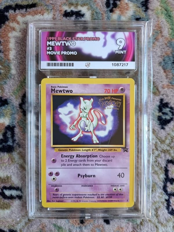 Pokemon TCG Mewtwo 3 Black Star Promo First Movie Promo Card - Vintage - ACE 9