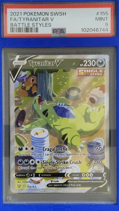 Pokemon PSA 9 Tyranitar V 155 Battle Styles