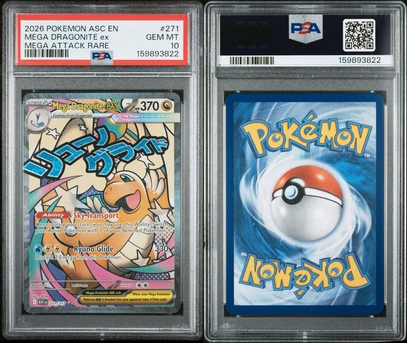 2026 POKEMON ASC EN-ASCENDED HEROES MEGA ATTACK RARE MEGA DRAGONITE EX PSA 10 3