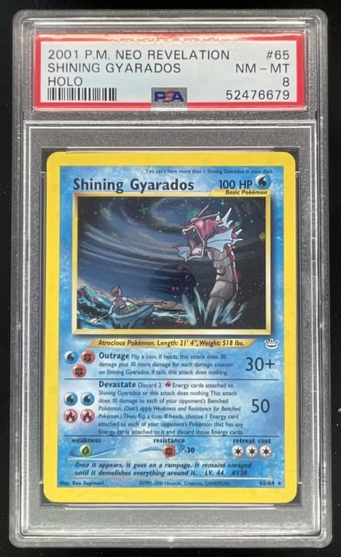 2001 Pokemon Neo Revelation #65/64 Shining Gyarados PSA 8