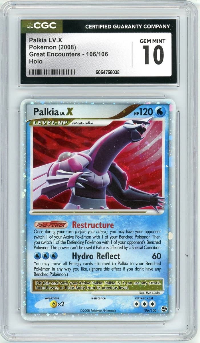 Pokemon Palkia Lv. X #106 Great Encounters Level X CGC 10 Gem Mint