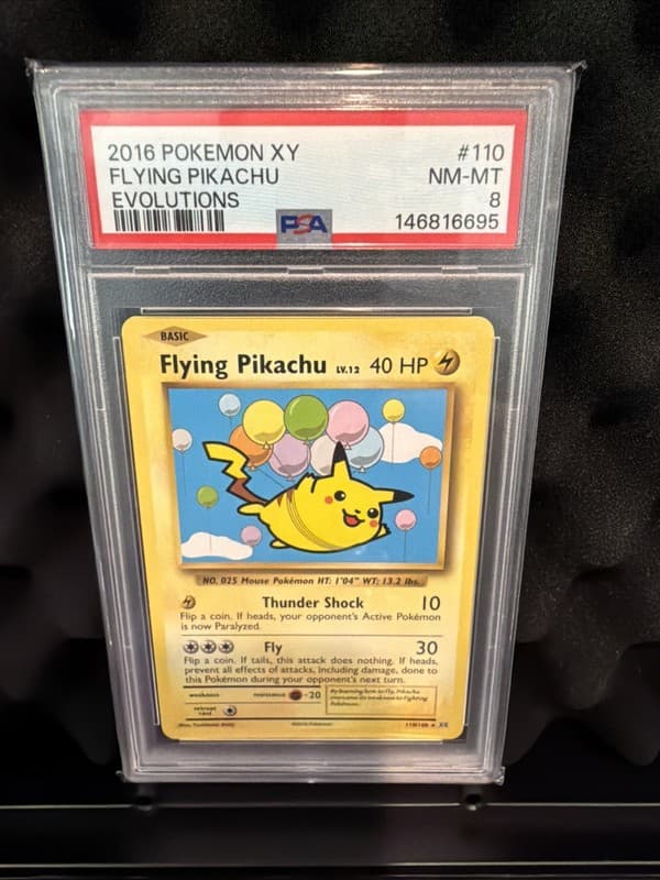 2016 POKEMON XY EVOLUTIONS #110 FLYING PIKACHU PSA 8