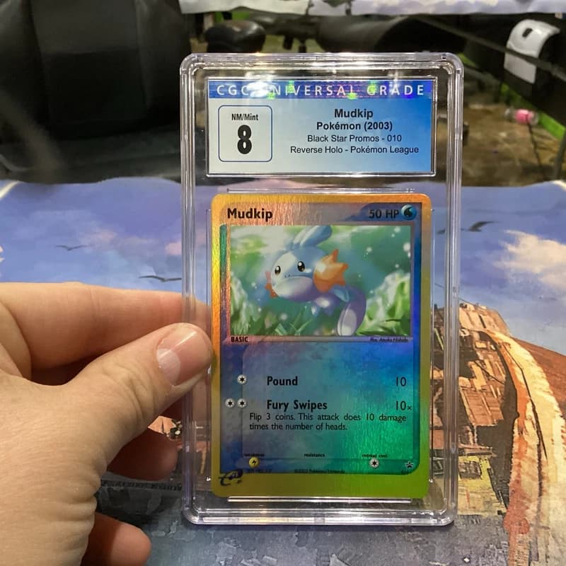 2003 POKEMON BLACK STAR PROMO #010 MUDKIP-REVERSE FOIL PSA 8