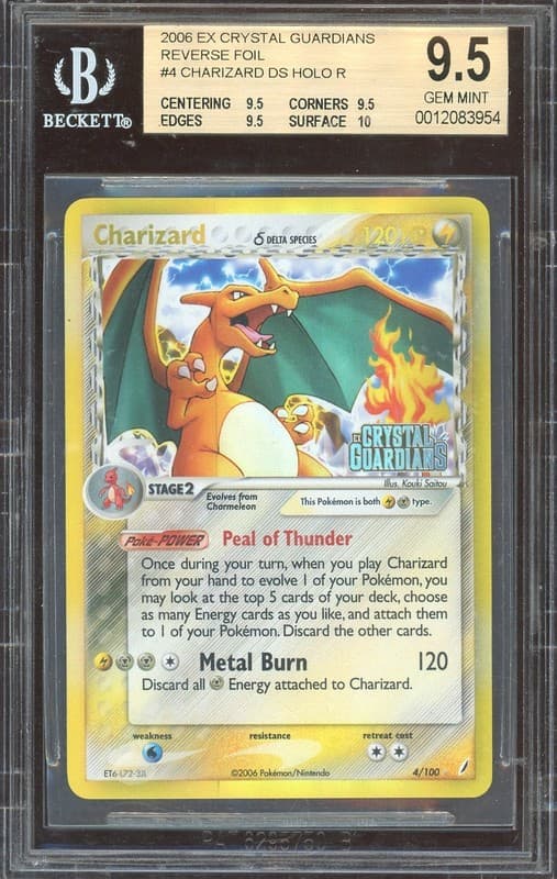 2006 Pokemon EX Crystal Guardians #4 Charizard Reverse Holo Rare BGS 9.5 GEM +