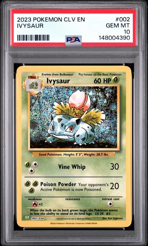 POKEMON CLV-TRADING CARD GAME CLASSIC VENUSAUR & LUGIA EX DECK IVYSAUR PSA 10