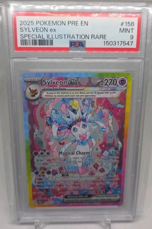 POKEMON 2025 SYLVEON EX PRISMATIC EVOLUTIONS SPECIAL ILLUSTRATION RARE PSA 9