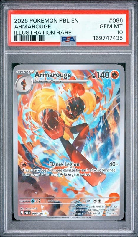 2026 POKEMON PBL EN-PITCH BLACK ILLUSTRATION RARE #086 ARMAROUGE PSA 10