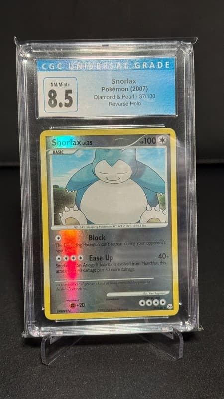 CGC 8.5 - Pokemon Cards: Snorlax 37/130 Diamond and Pearl Reverse Holo