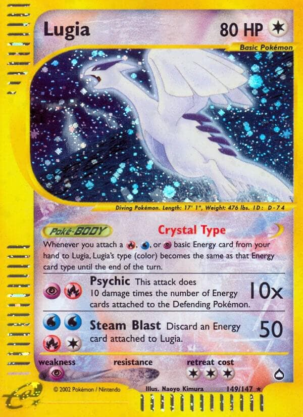 2003 POKEMON AQUAPOLIS #149/147 LUGIA HOLO RARE SWIRL BGS 9 149/147