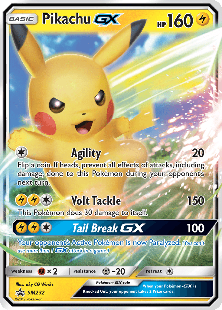 2019 Pokemon SM Black Star Promo Special Collection #SM232 Pikachu Gx PSA 10