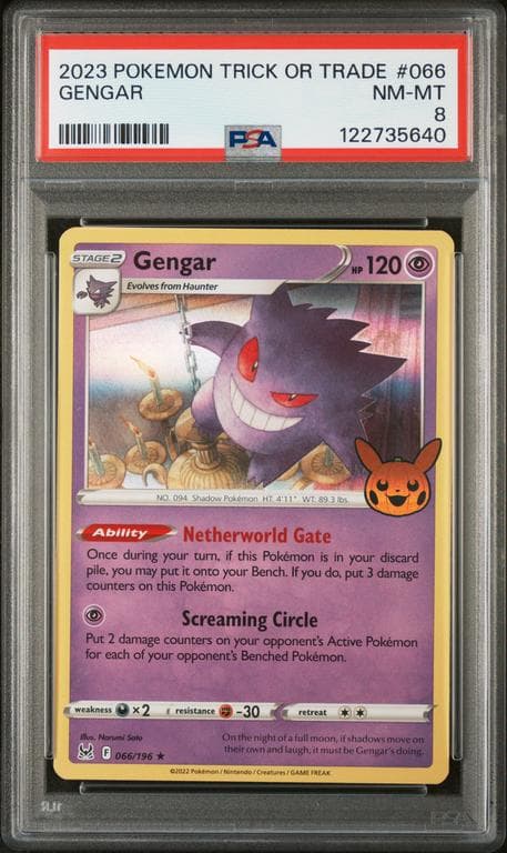 2023 #066 Gengar PSA 8 Trick or Trade Pokemon