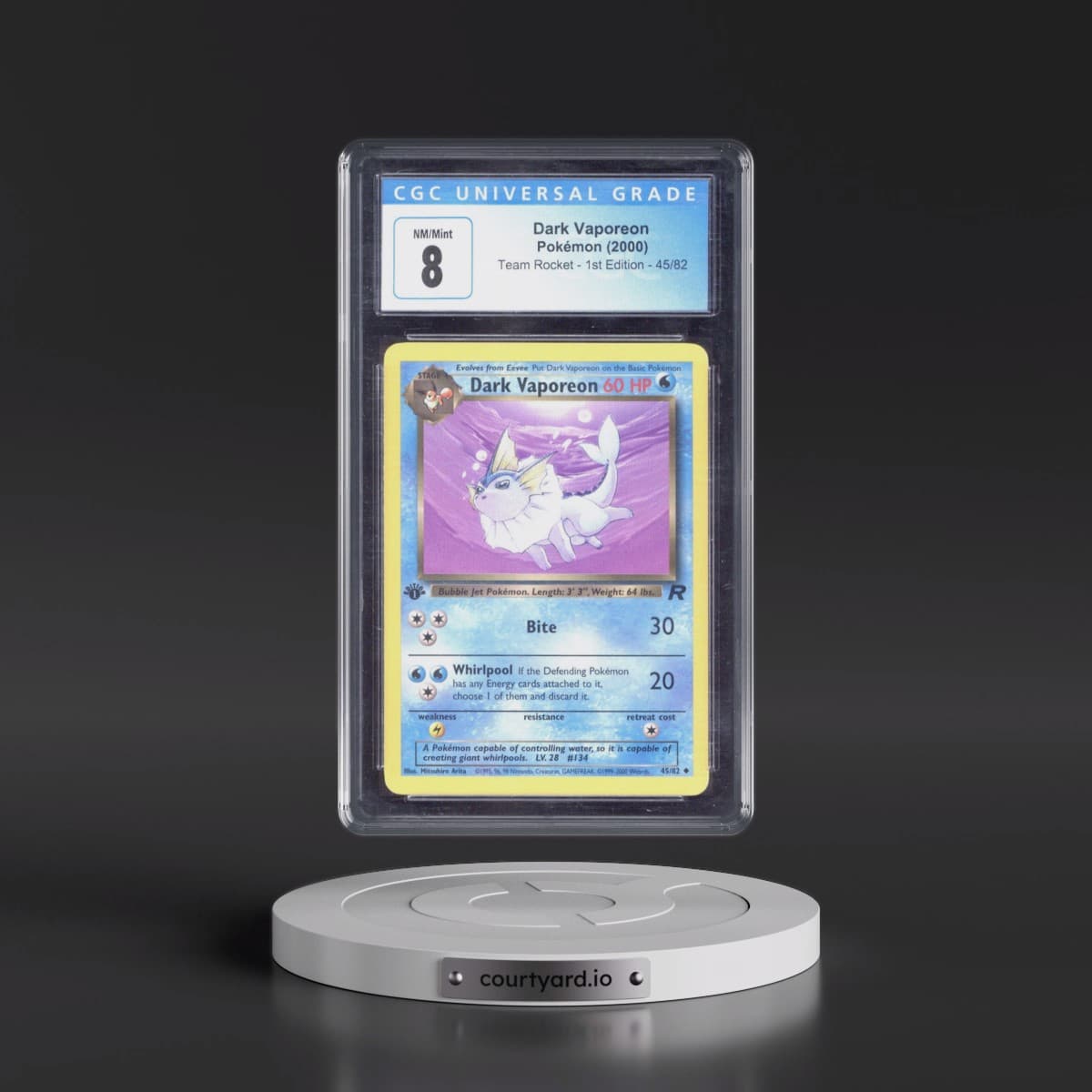 2000 Team Rocket #45/82 Dark Vaporeon - 1st Edition 1st Edition (CGC 8 NM-MT)